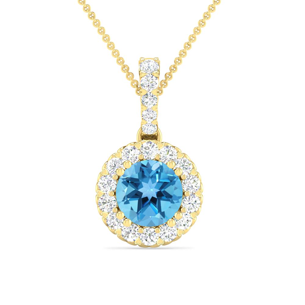 Yellow Gold - Blue Topaz