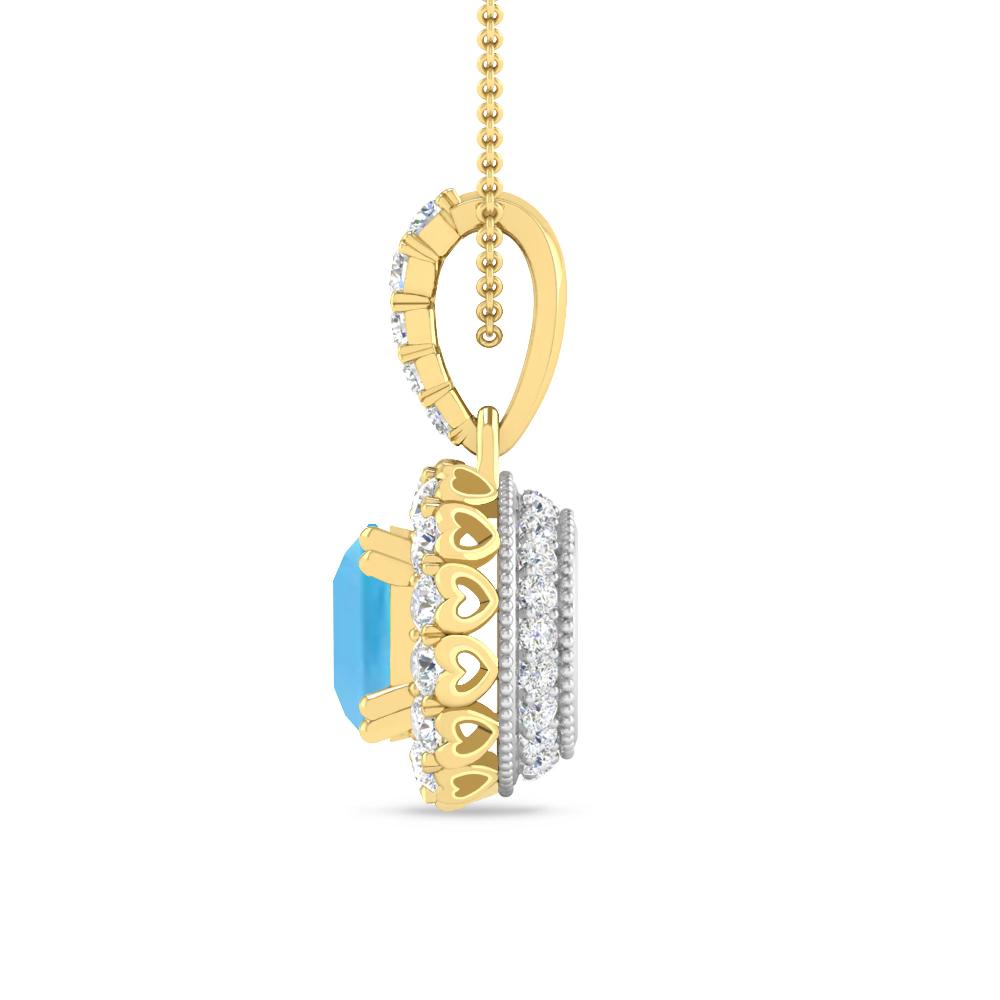 Yellow Gold - Blue Topaz