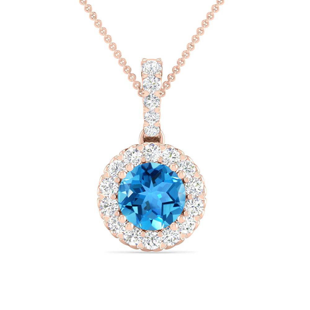 Rose Gold - Blue Topaz