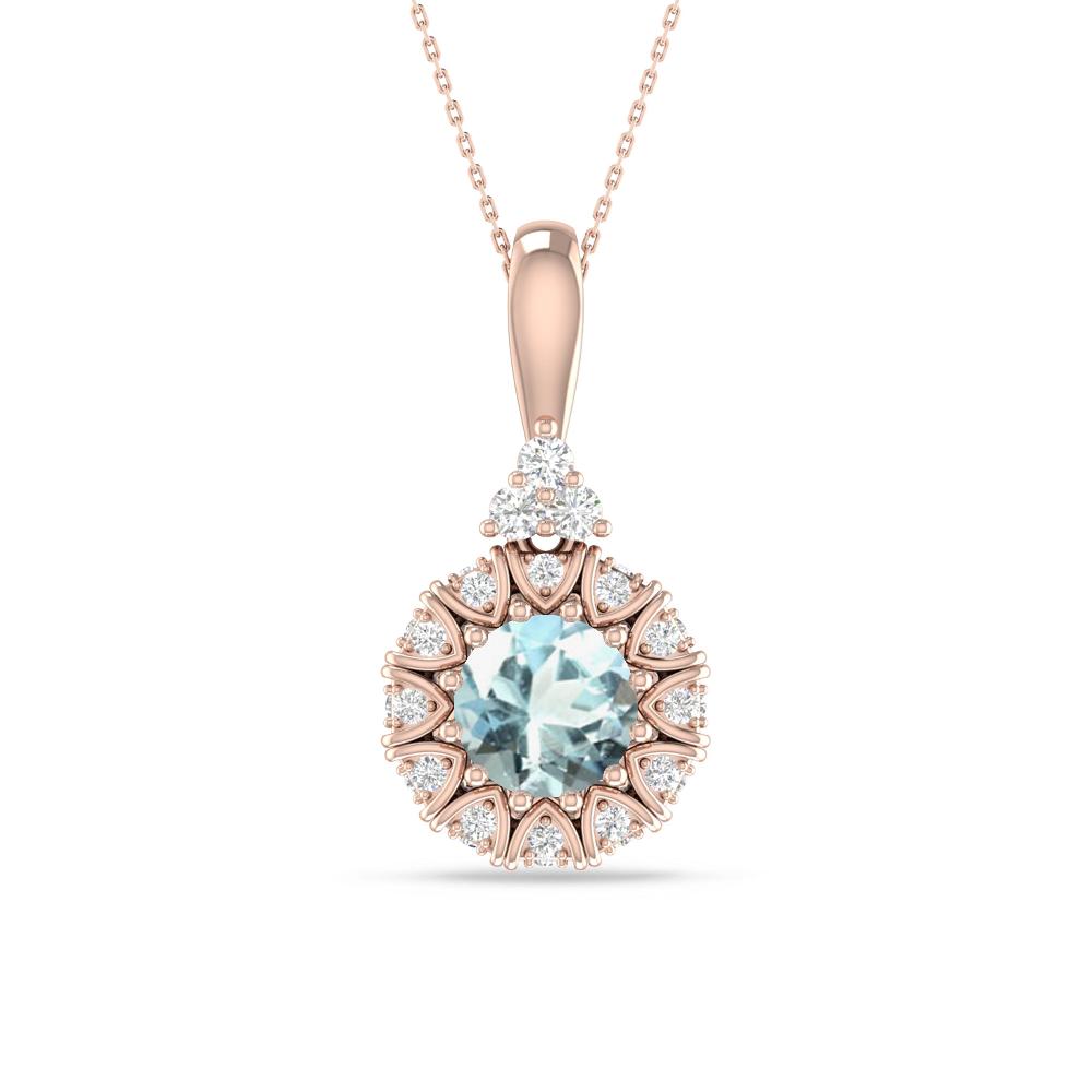 Rose Gold - Aquamarine