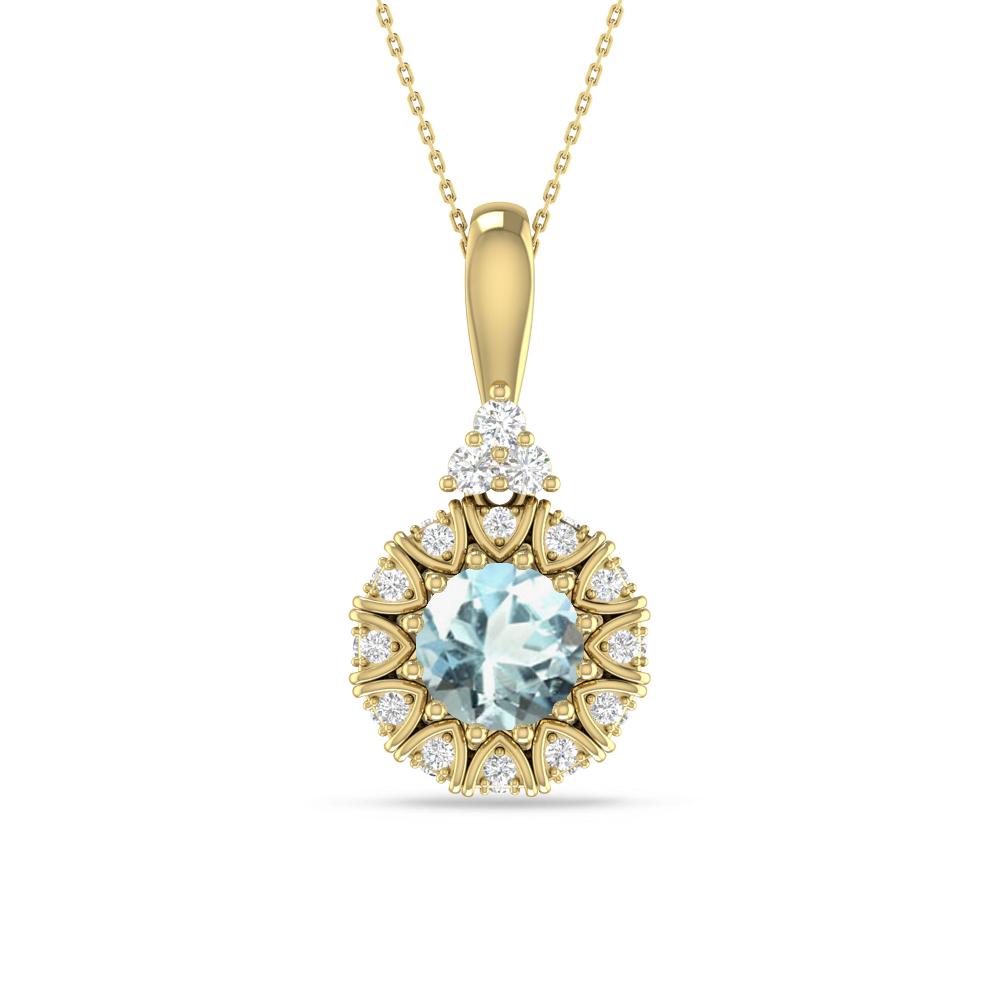 Yellow Gold - Aquamarine