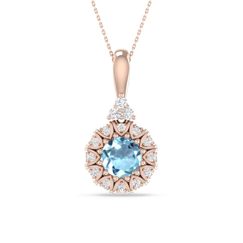 Rose Gold - Aquamarine