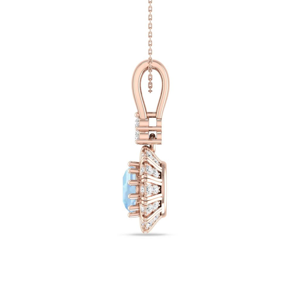 Rose Gold - Aquamarine