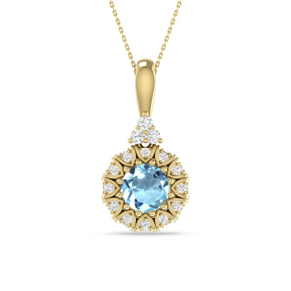 Yellow Gold - Aquamarine
