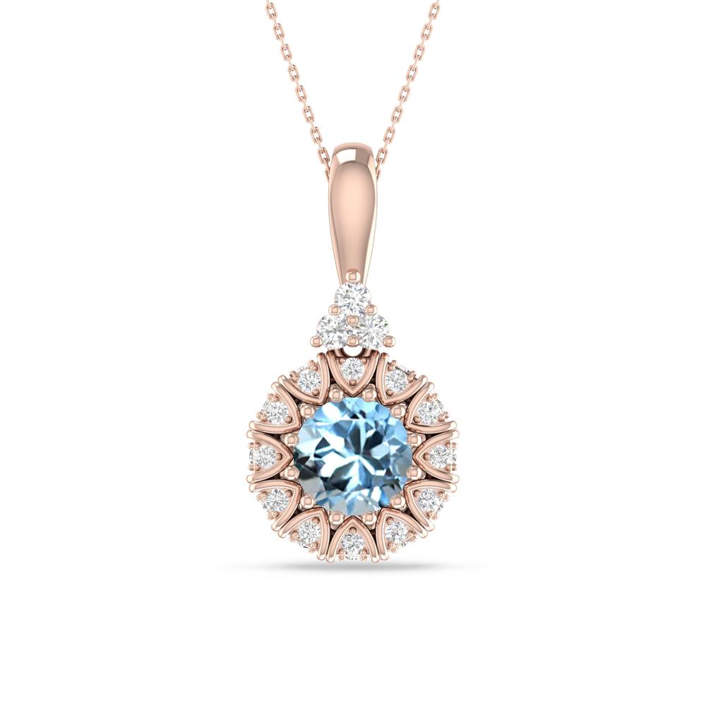 Rose Gold - Aquamarine