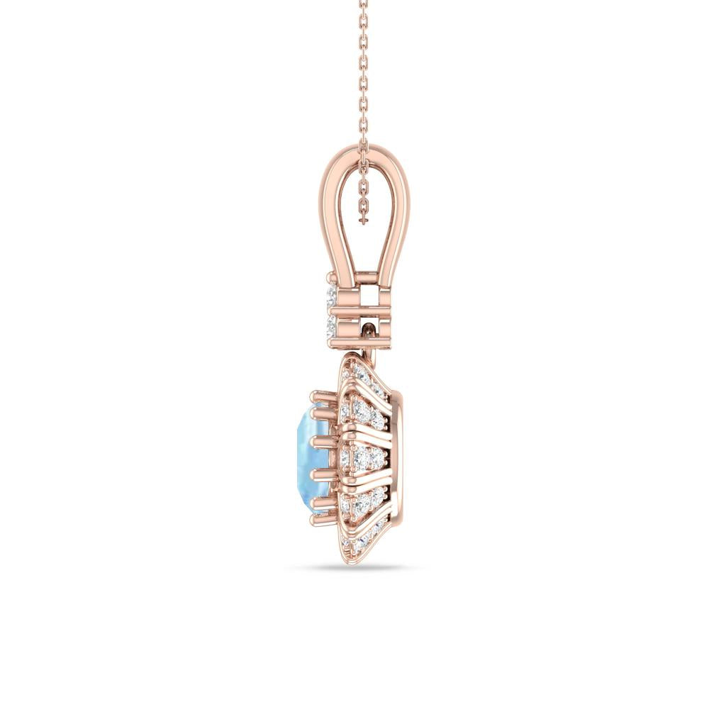 Rose Gold - Aquamarine