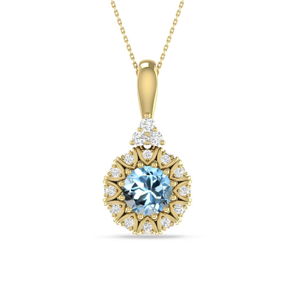 Yellow Gold - Aquamarine