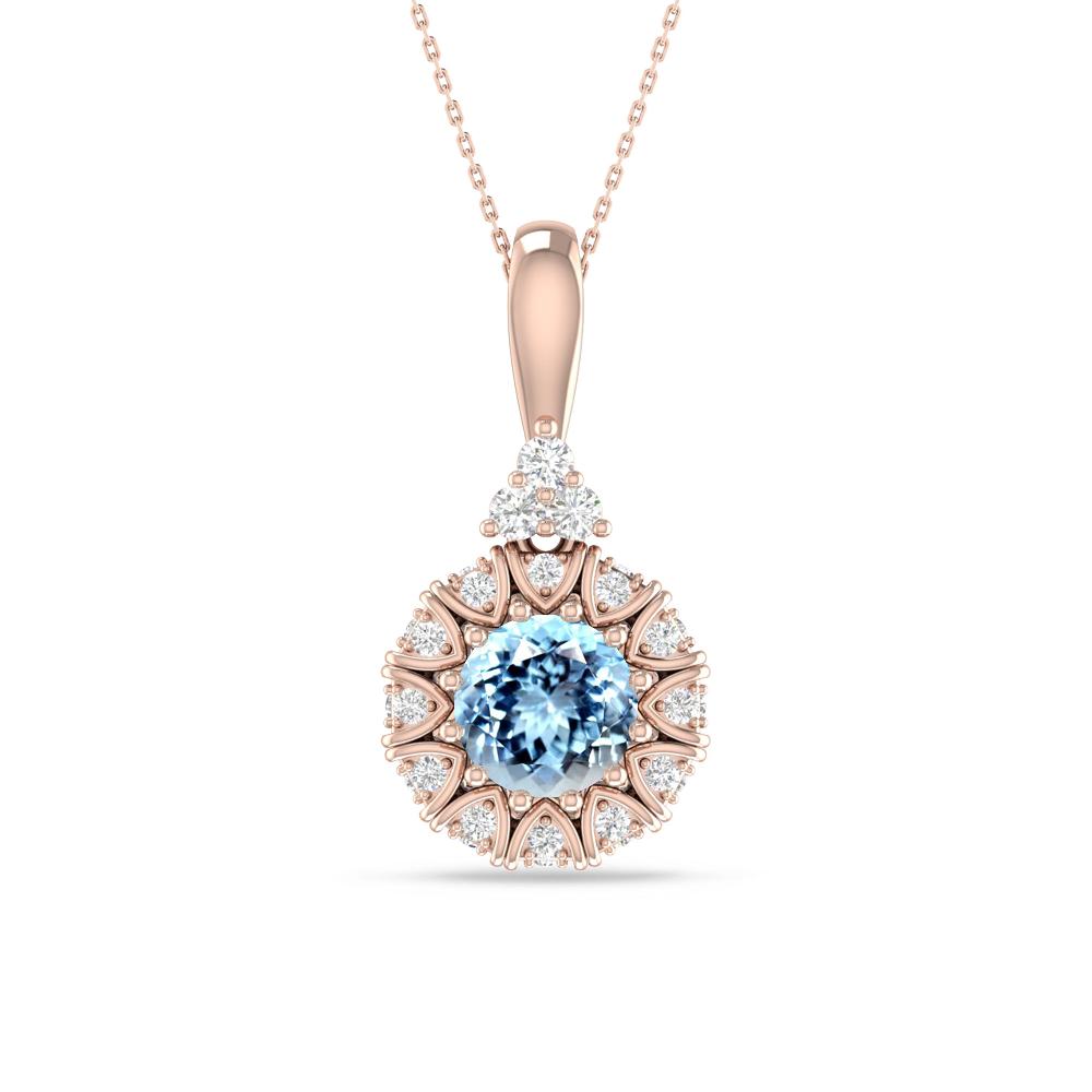 Rose Gold - Aquamarine