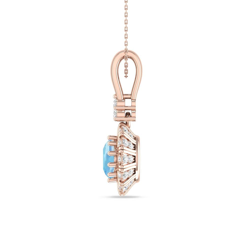 Rose Gold - Aquamarine