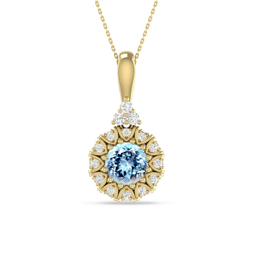 Yellow Gold - Aquamarine