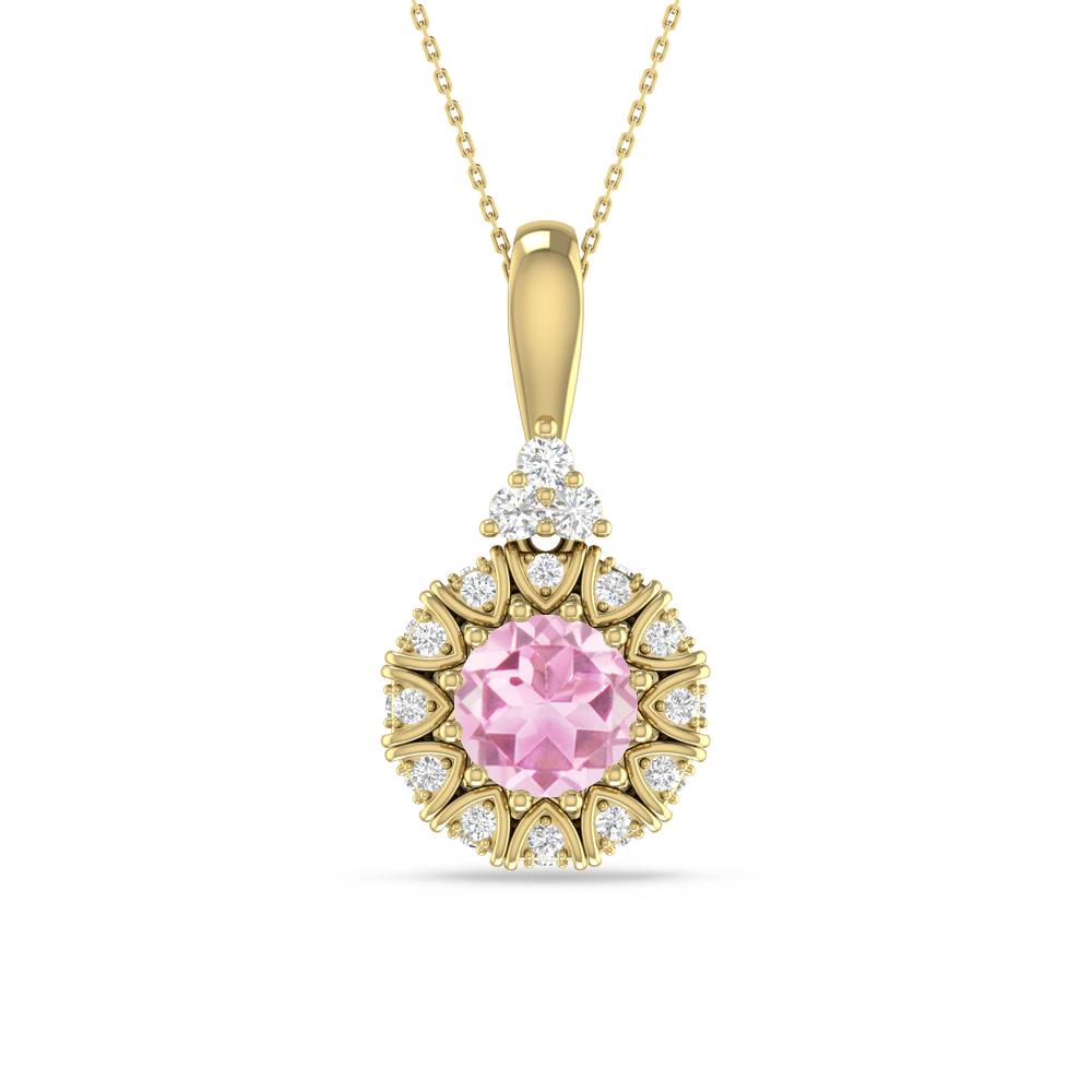 Yellow Gold - Pink Tourmaline