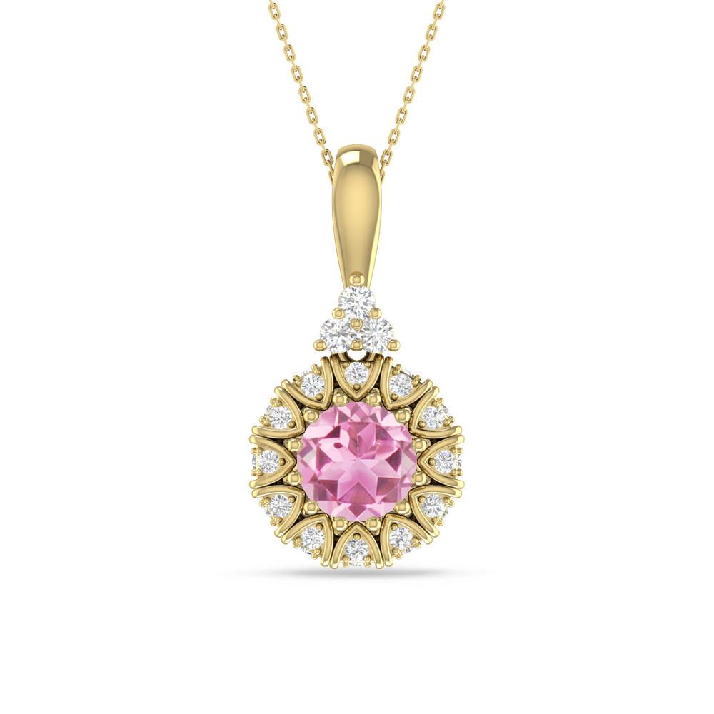 Yellow Gold - Pink Tourmaline