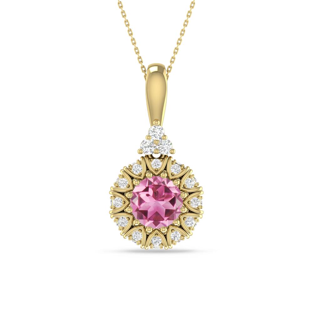Yellow Gold - Pink Tourmaline
