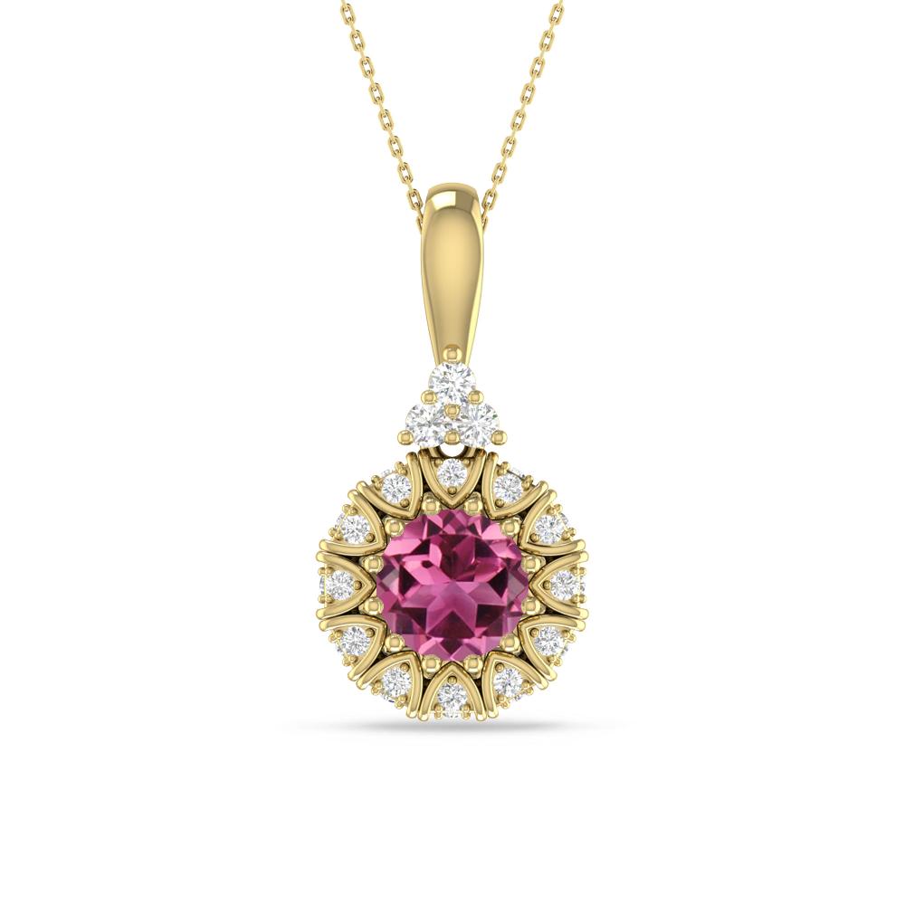 Yellow Gold - Pink Tourmaline