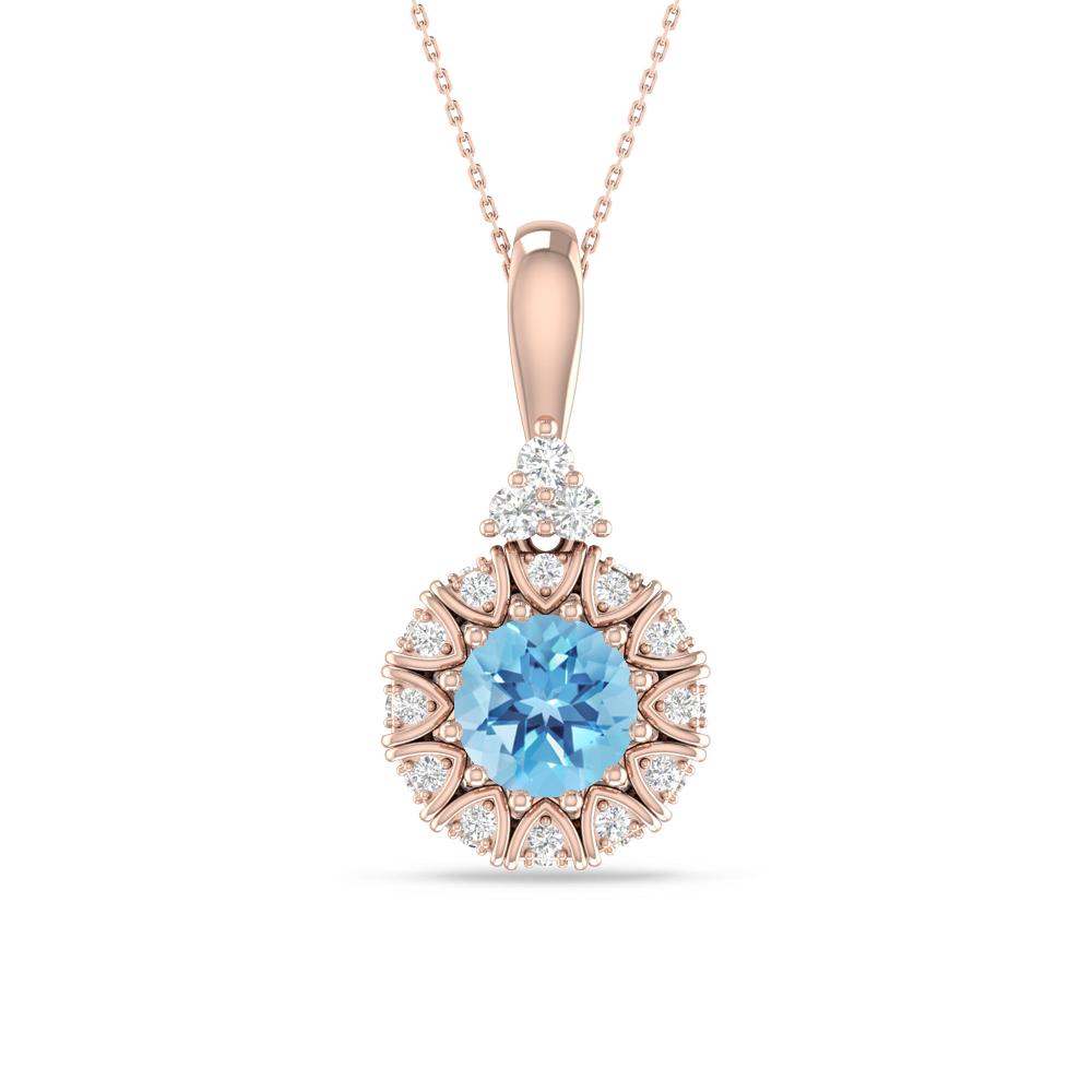 Rose Gold - Blue Topaz