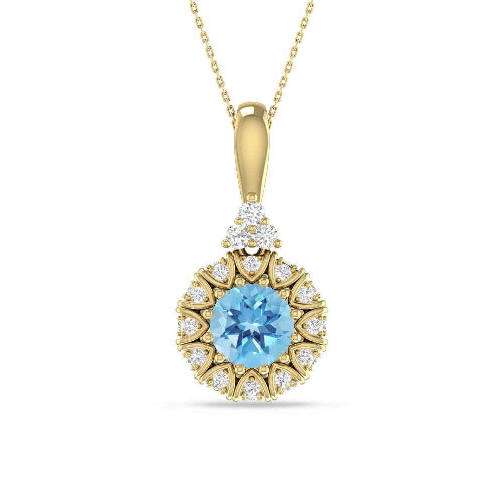 Yellow Gold - Blue Topaz