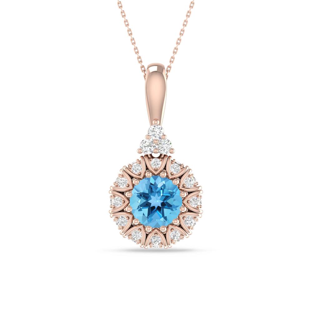 Rose Gold - Blue Topaz