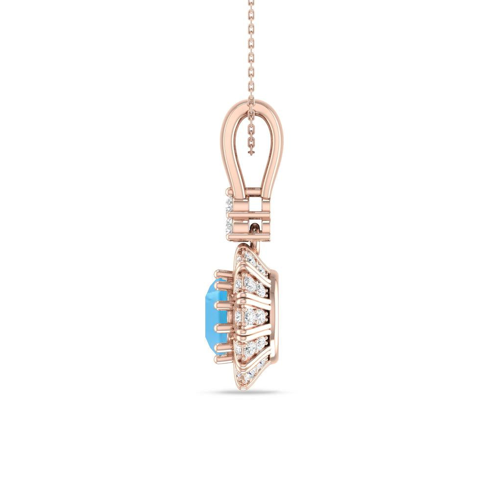 Rose Gold - Blue Topaz