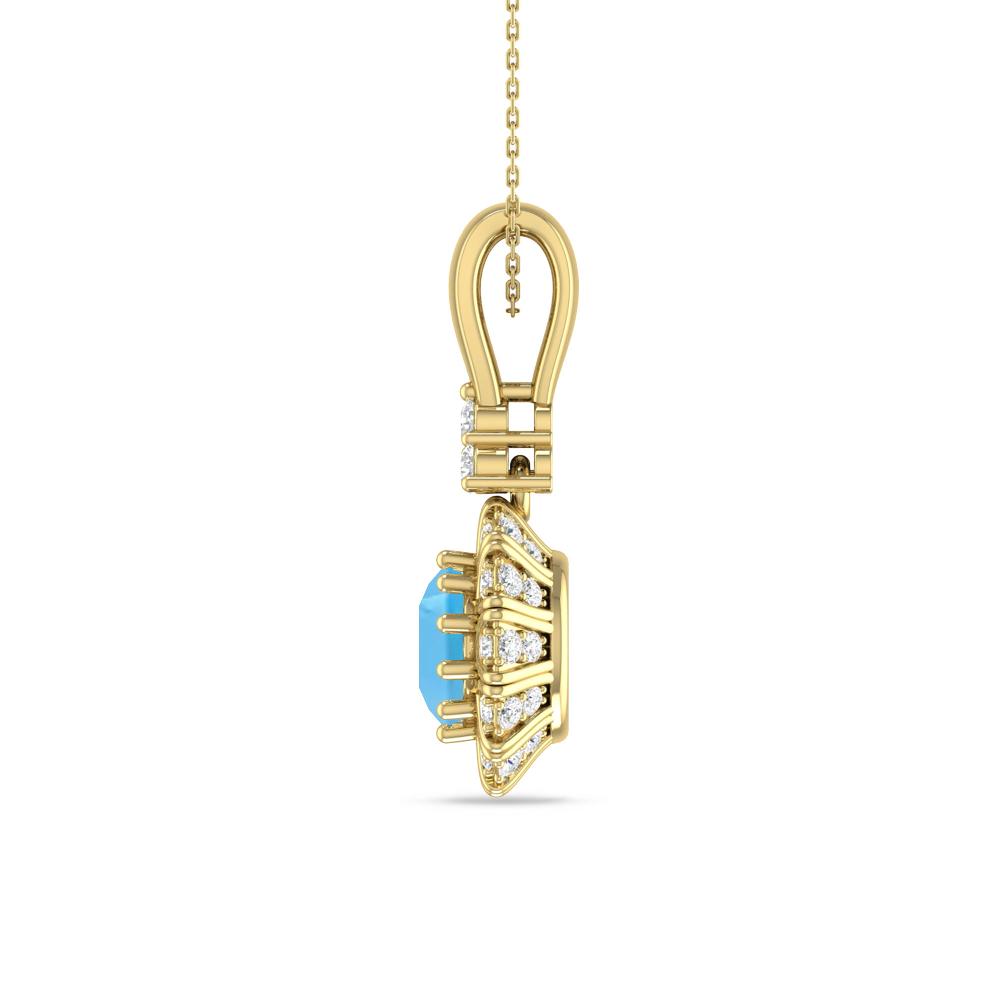 Yellow Gold - Blue Topaz