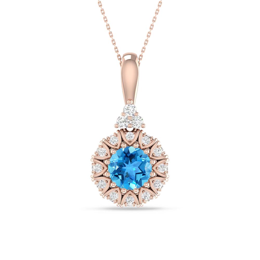 Rose Gold - Blue Topaz