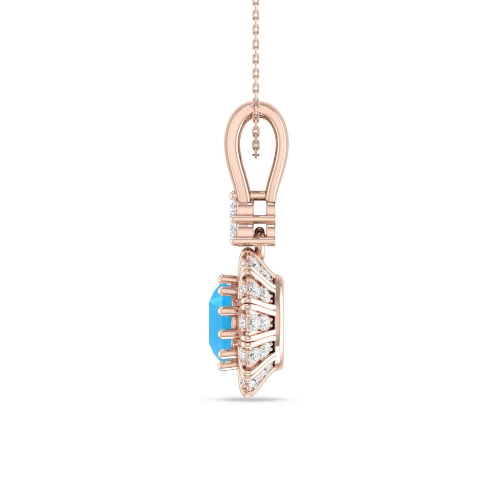 Rose Gold - Blue Topaz