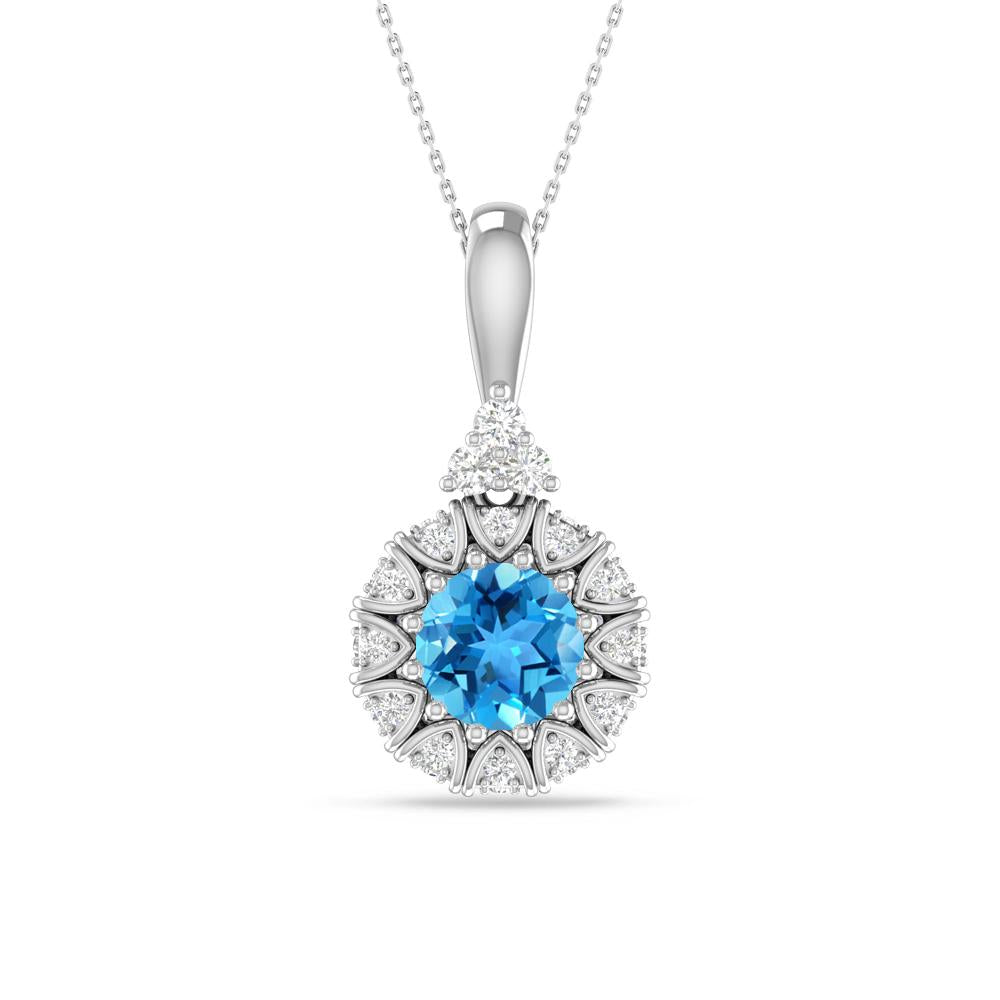 White Gold - Blue Topaz