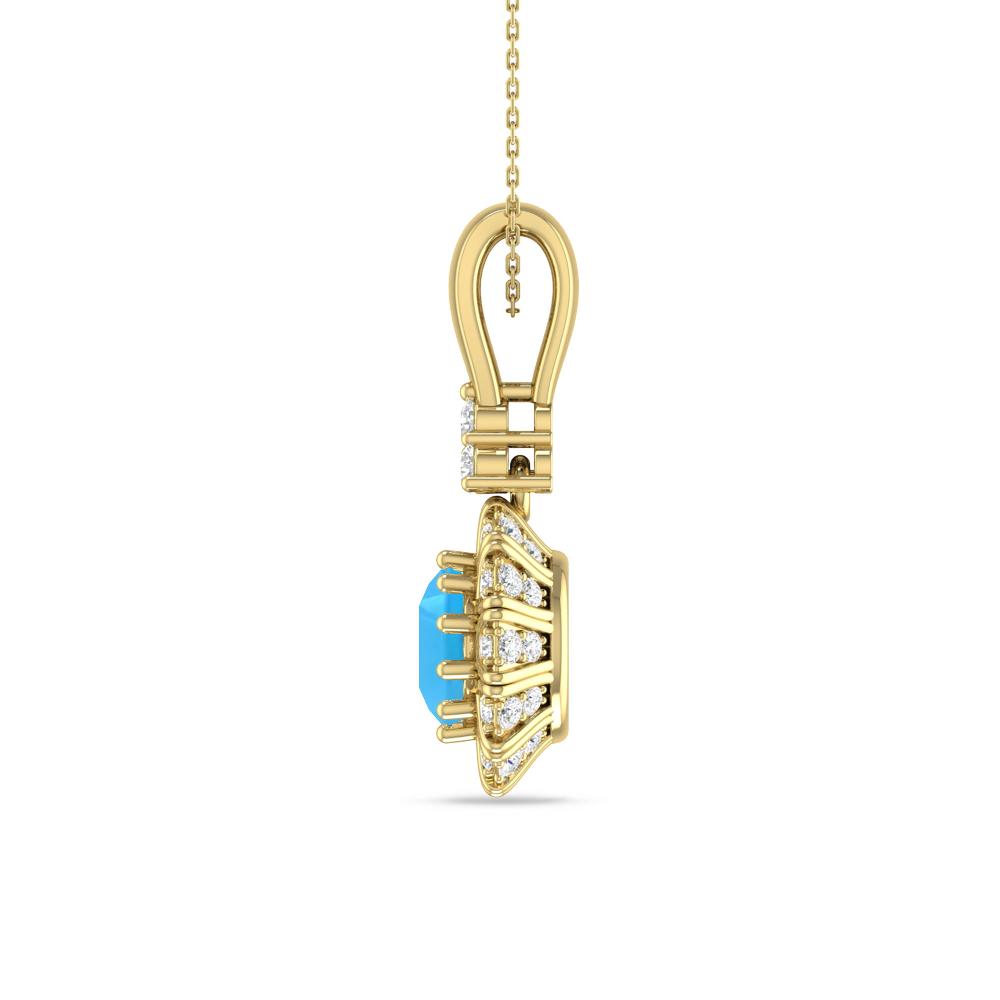 Yellow Gold - Blue Topaz