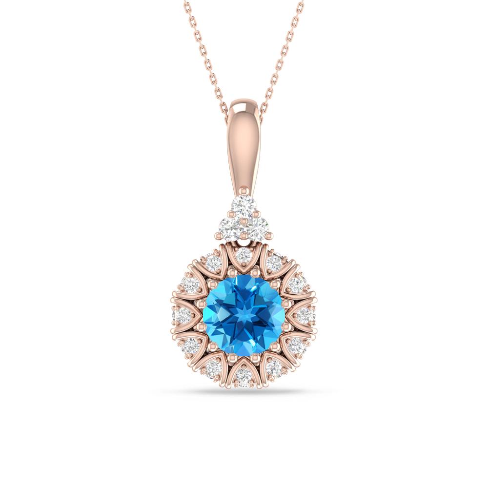 Rose Gold - Blue Topaz
