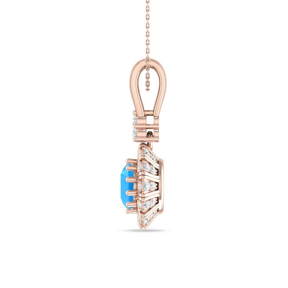 Rose Gold - Blue Topaz