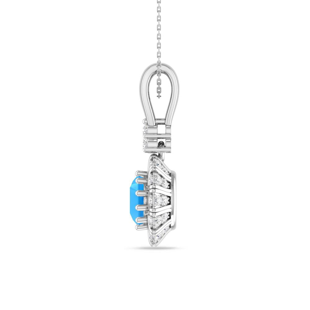 White Gold - Blue Topaz