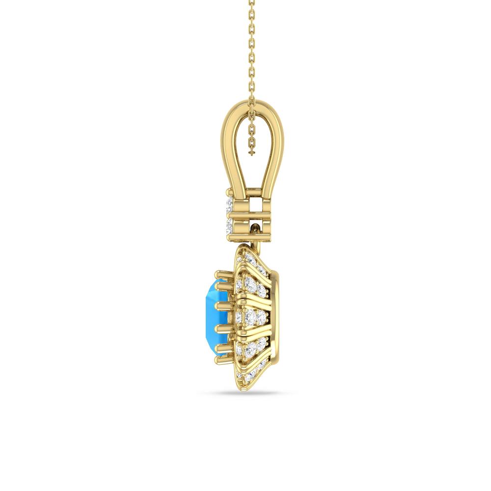 Yellow Gold - Blue Topaz