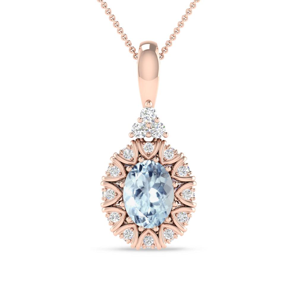 Rose Gold - Aquamarine