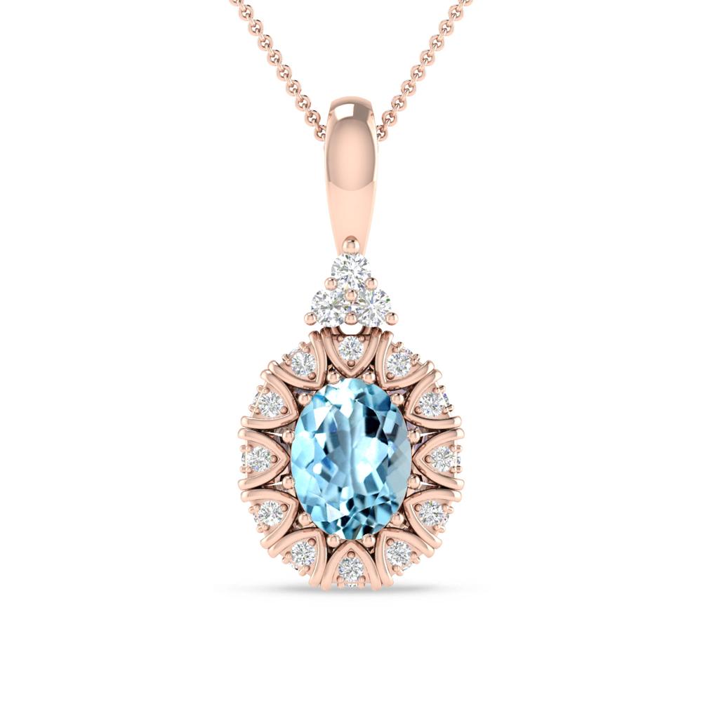 Rose Gold - Aquamarine