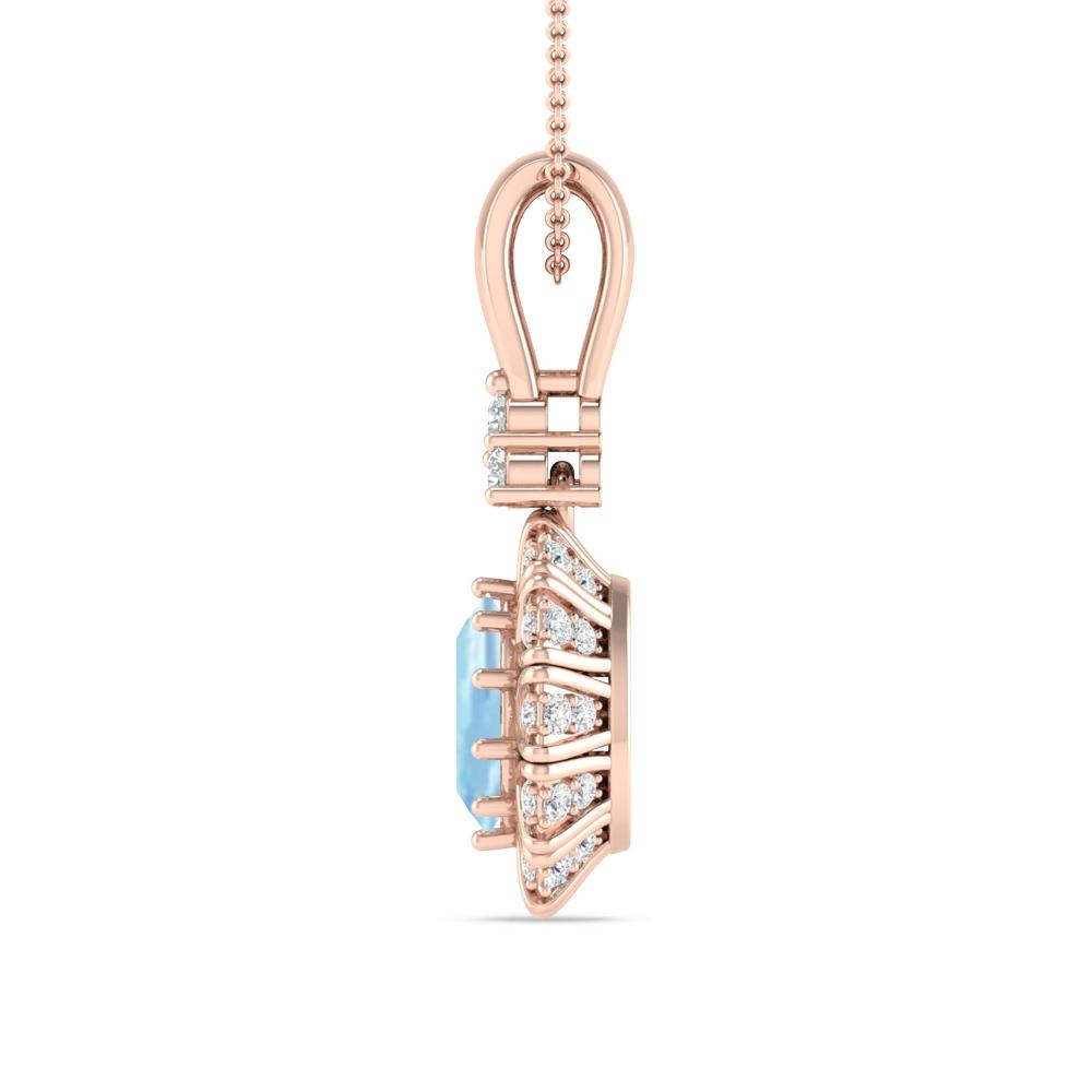 Rose Gold - Aquamarine