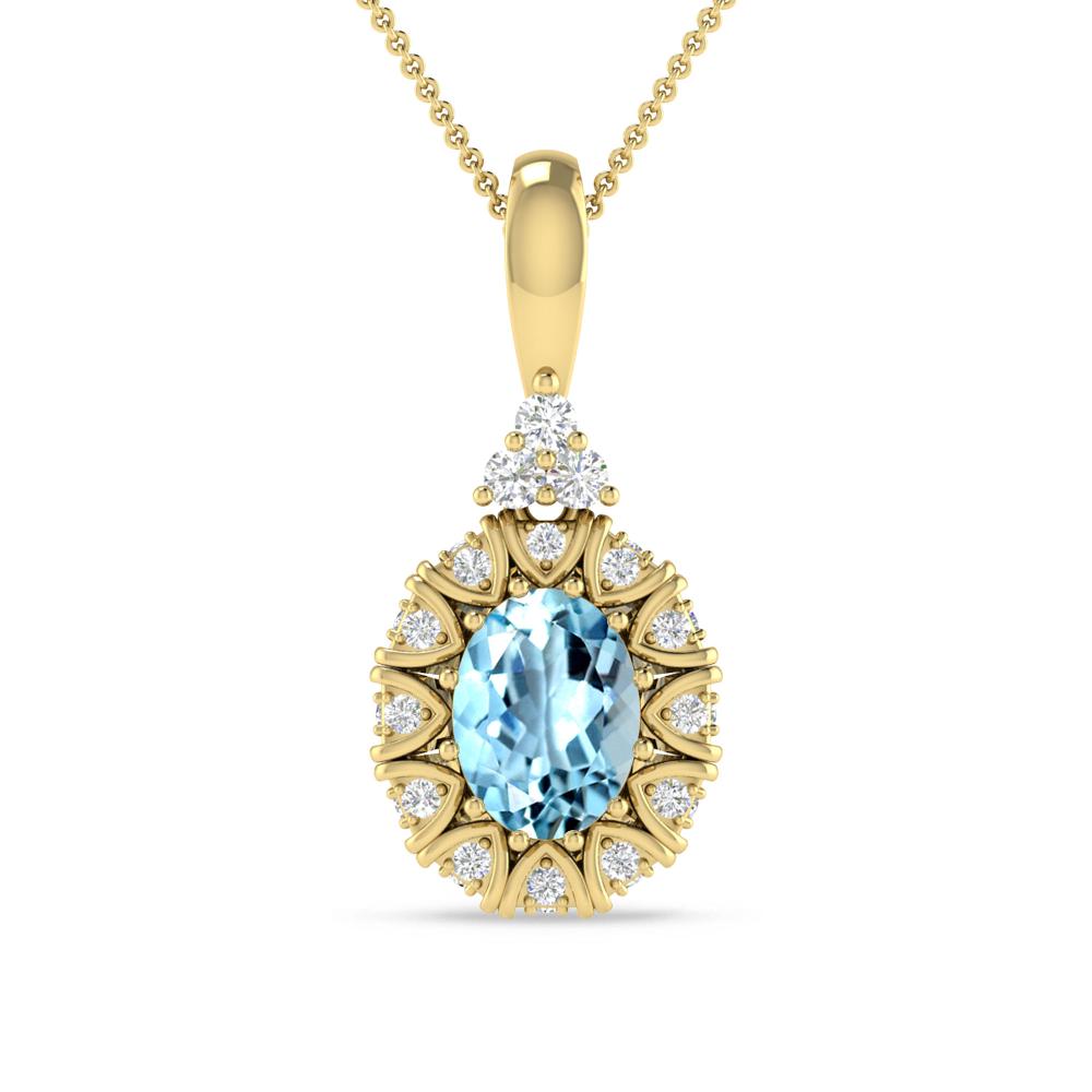 Yellow Gold - Aquamarine