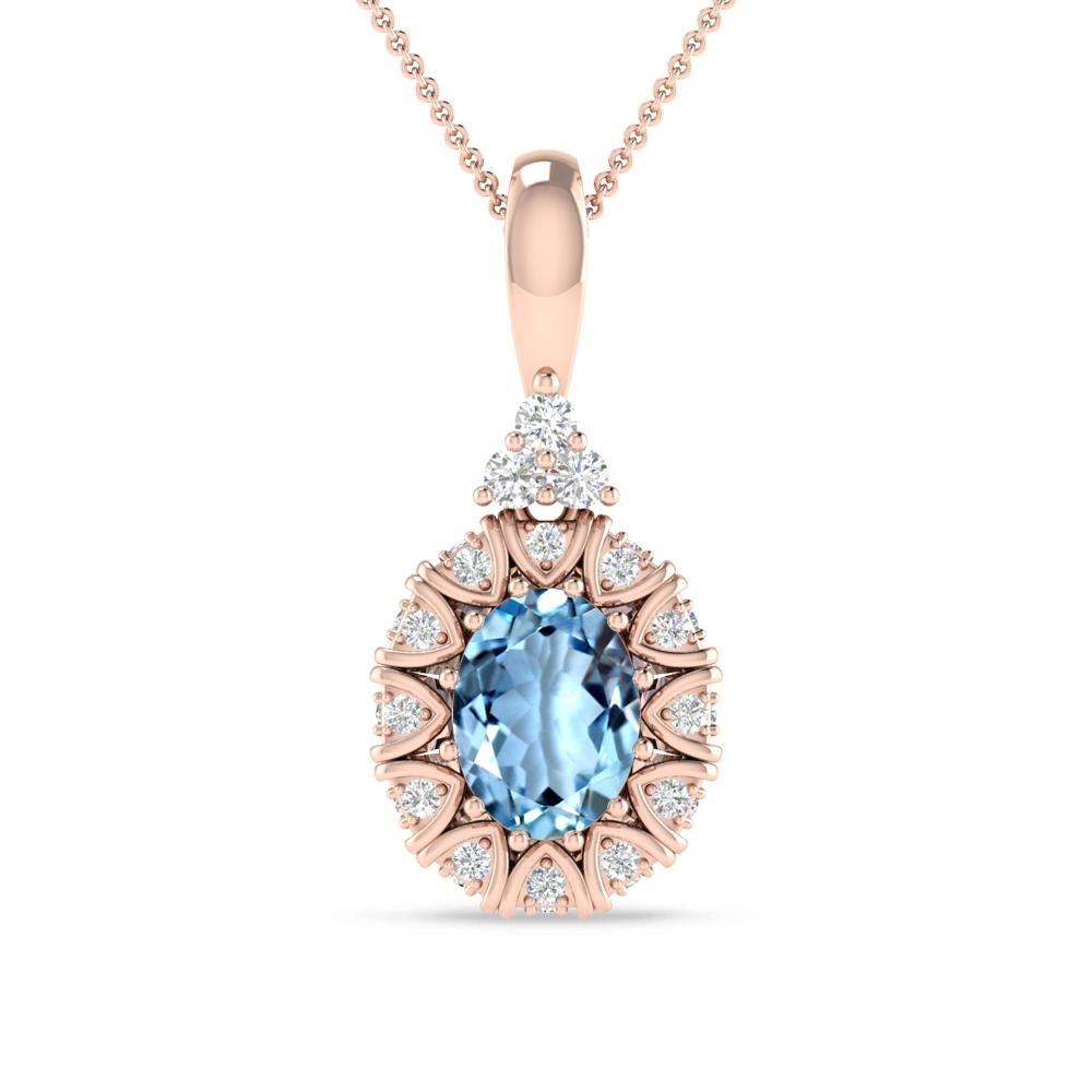 Rose Gold - Aquamarine