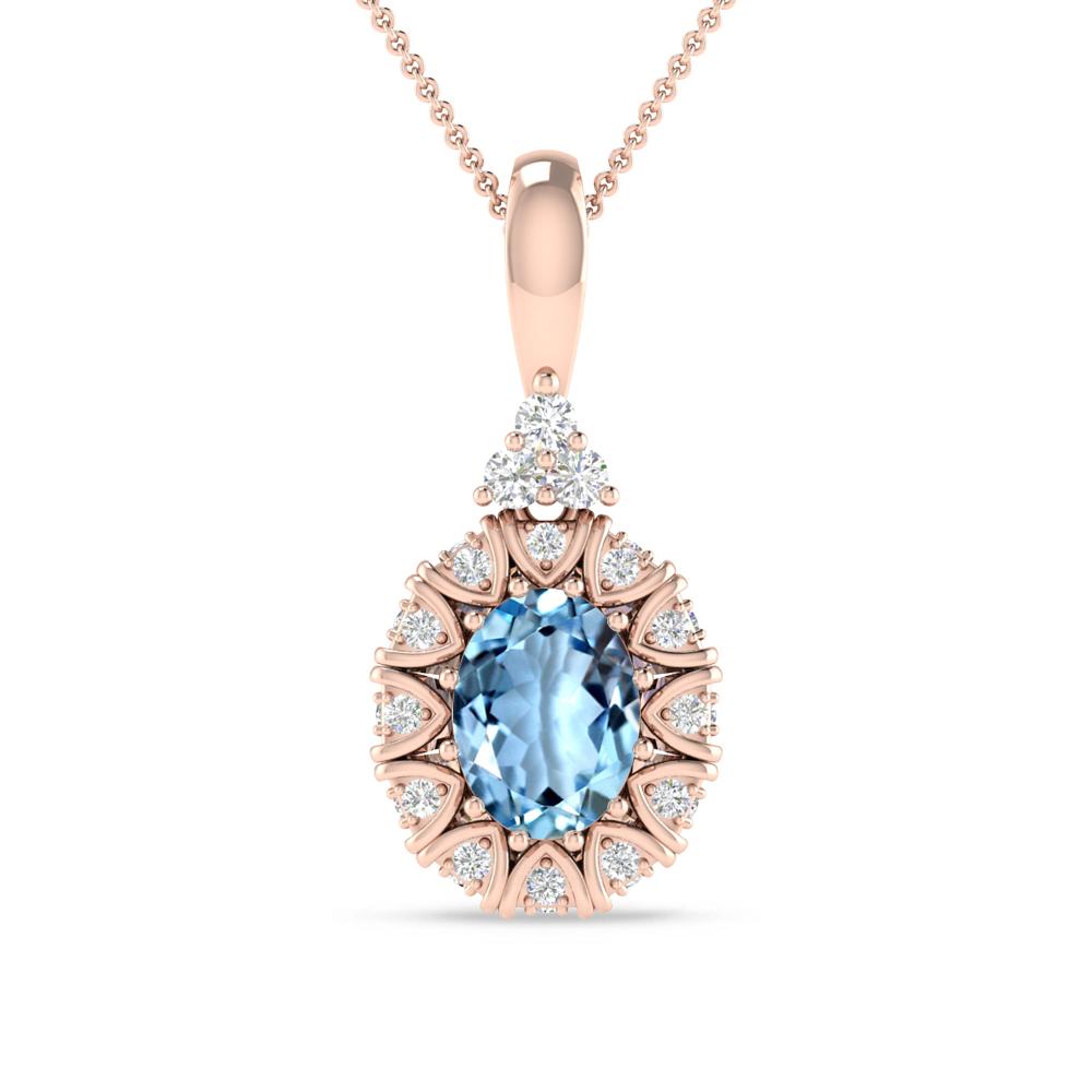 Rose Gold - Aquamarine