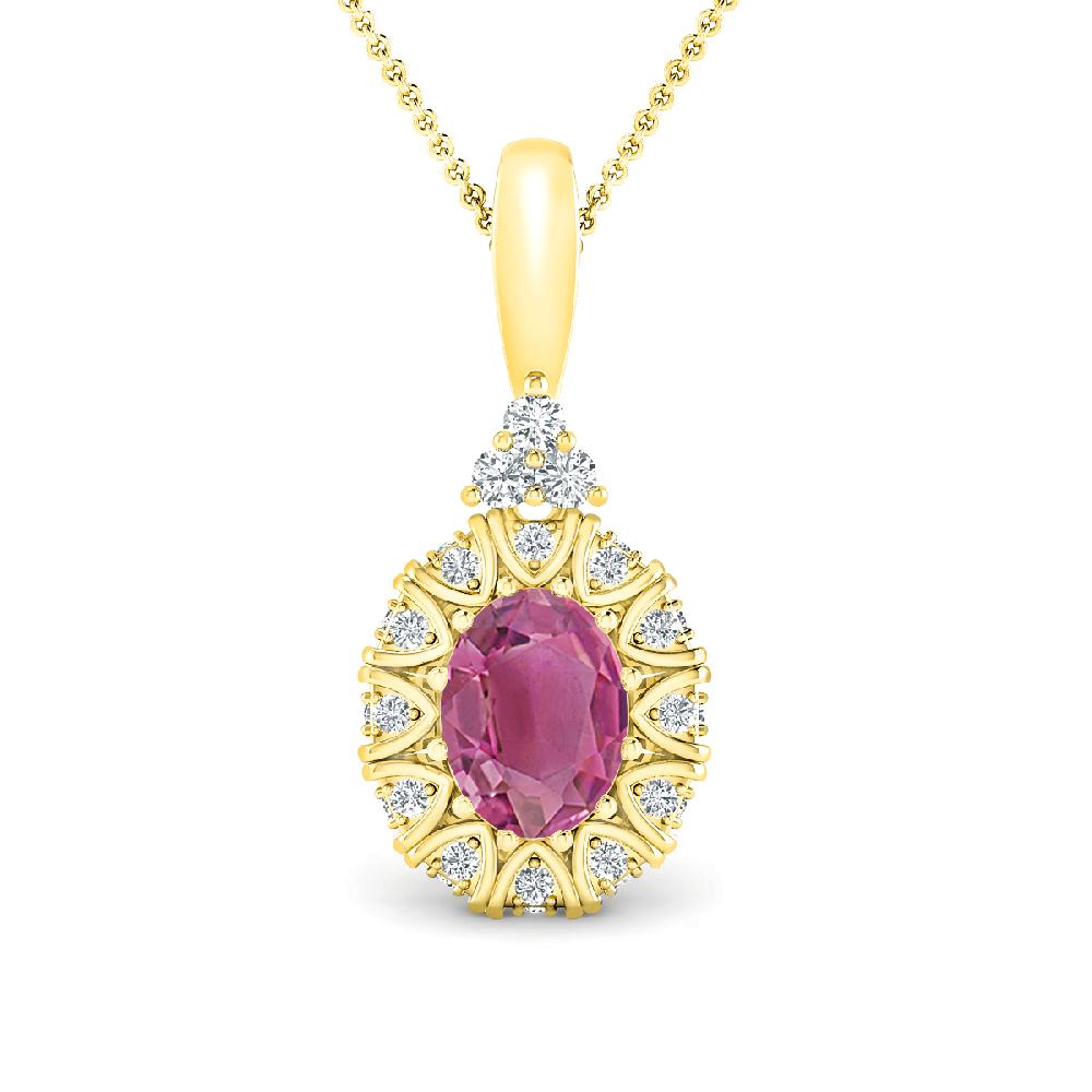 Yellow Gold - Pink Tourmaline