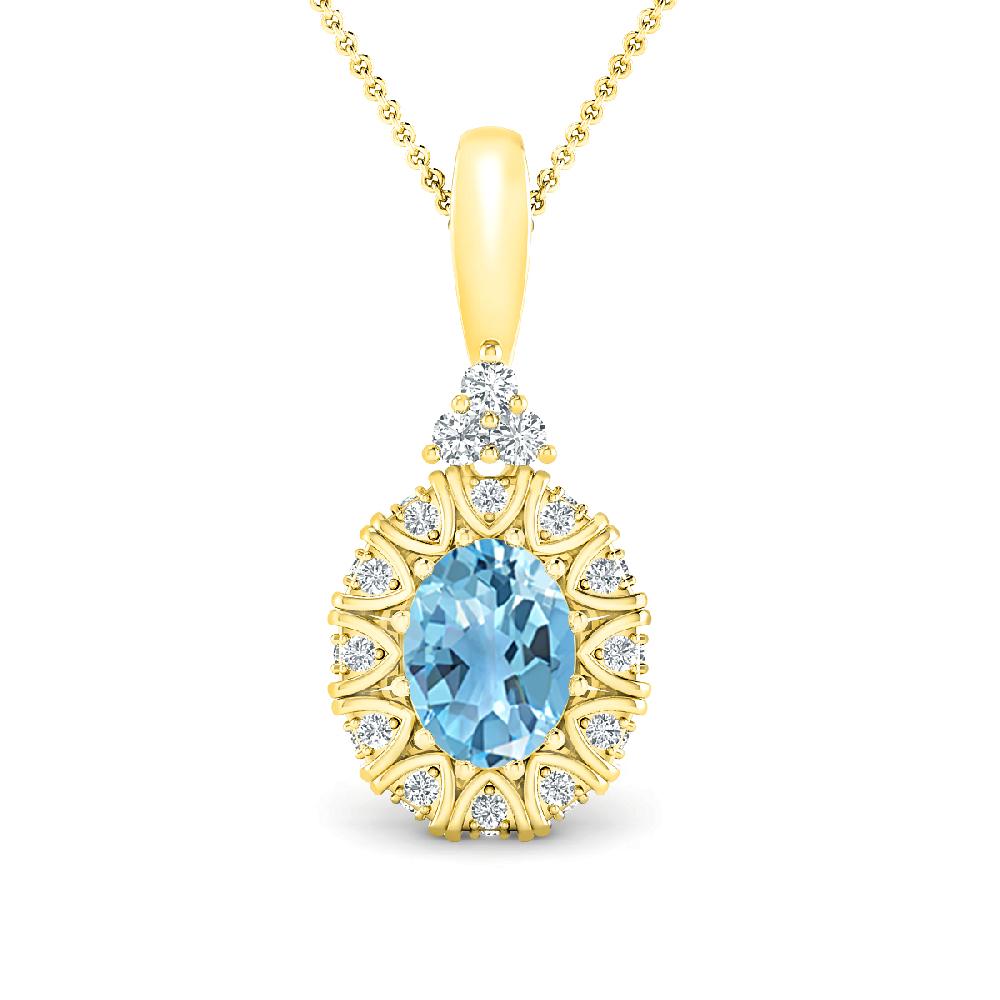 Yellow Gold - Blue Topaz