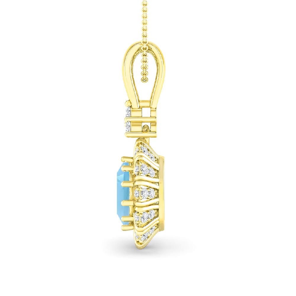 Yellow Gold - Blue Topaz