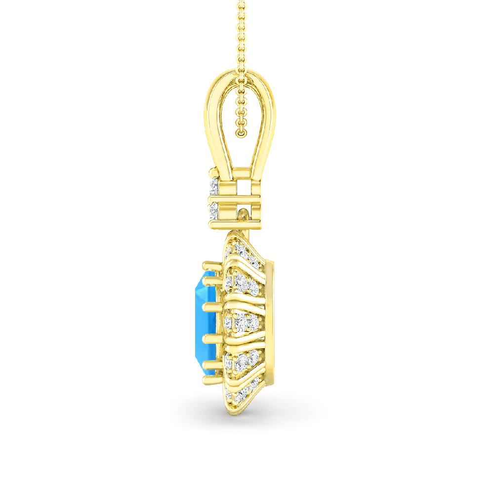 Yellow Gold - Blue Topaz