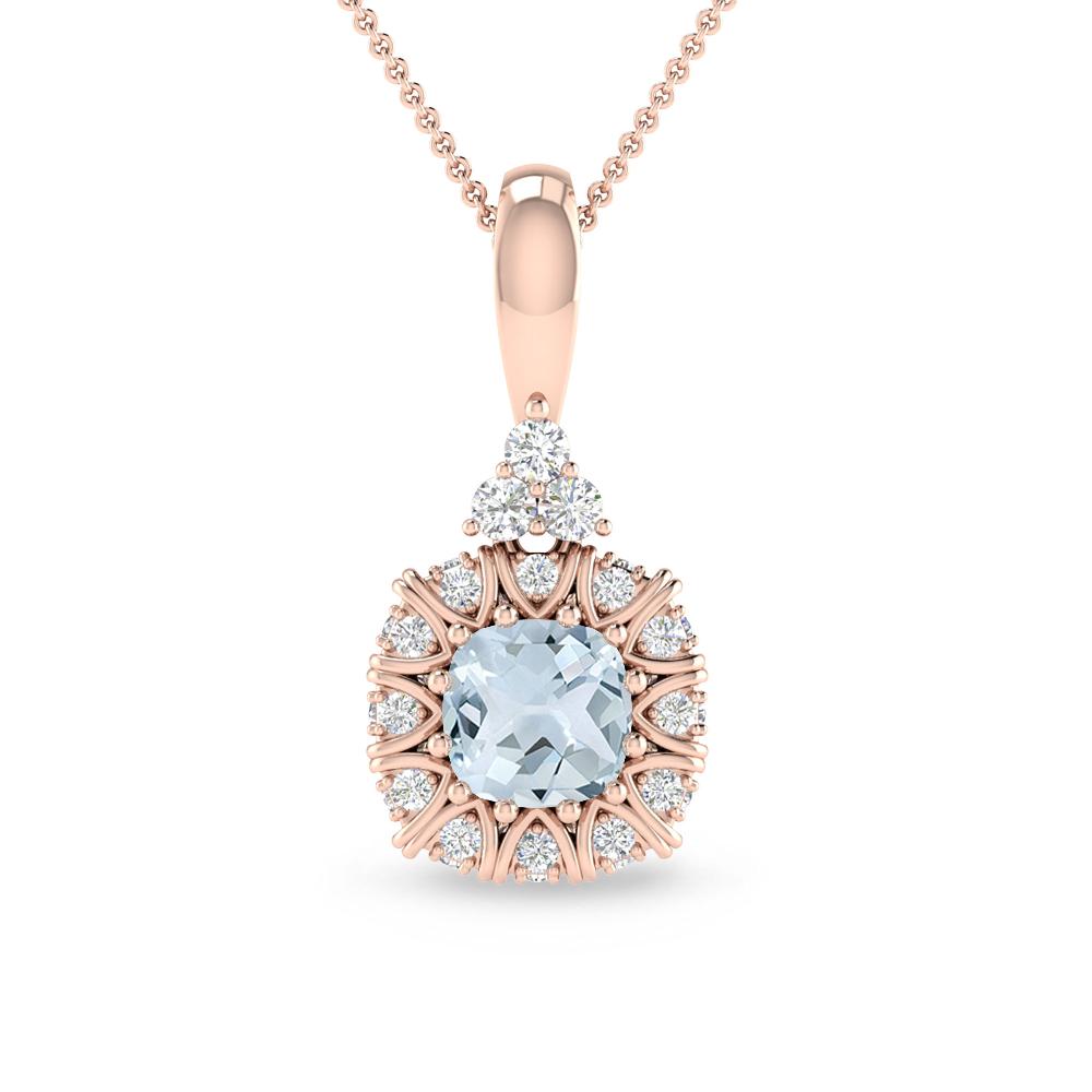 Rose Gold - Aquamarine