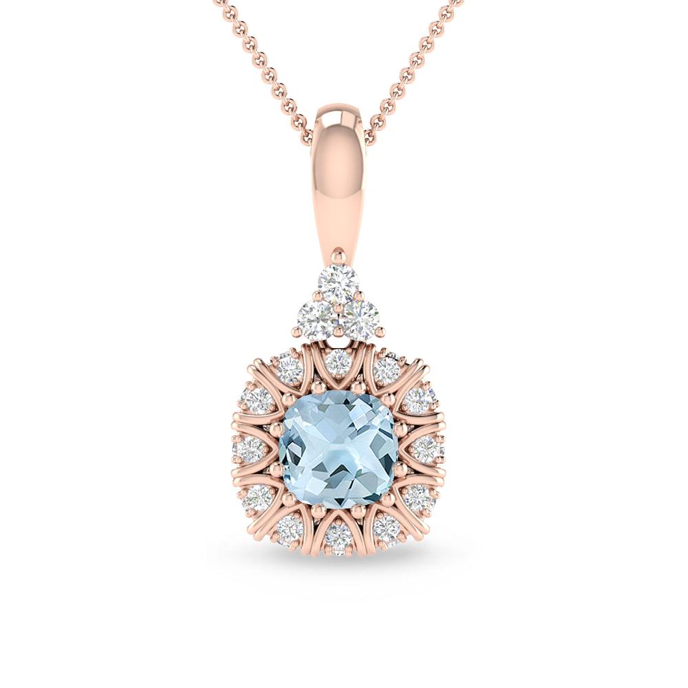 Rose Gold - Aquamarine