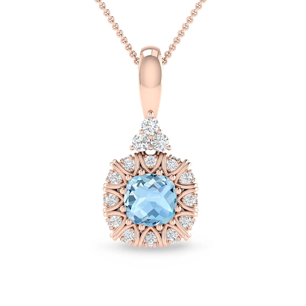 Rose Gold - Aquamarine