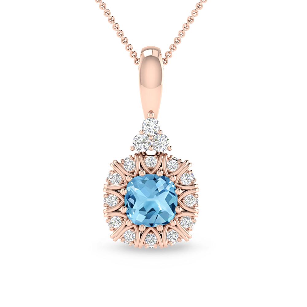 Rose Gold - Blue Topaz