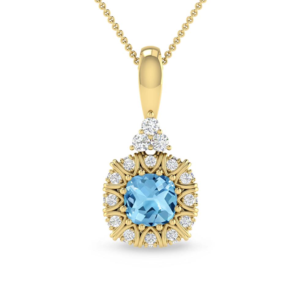 Yellow Gold - Blue Topaz