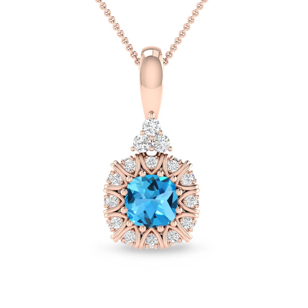 Rose Gold - Blue Topaz