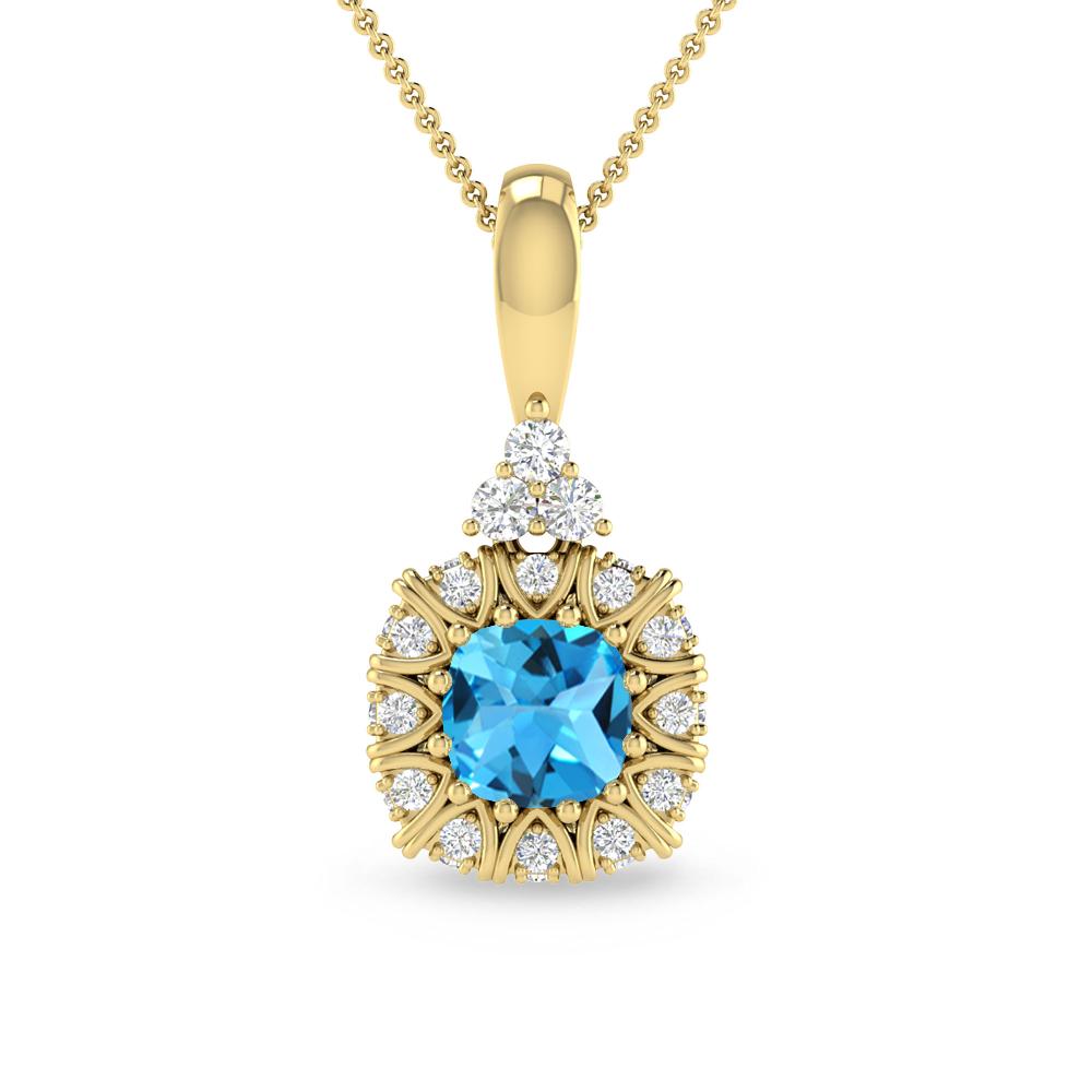 Yellow Gold - Blue Topaz