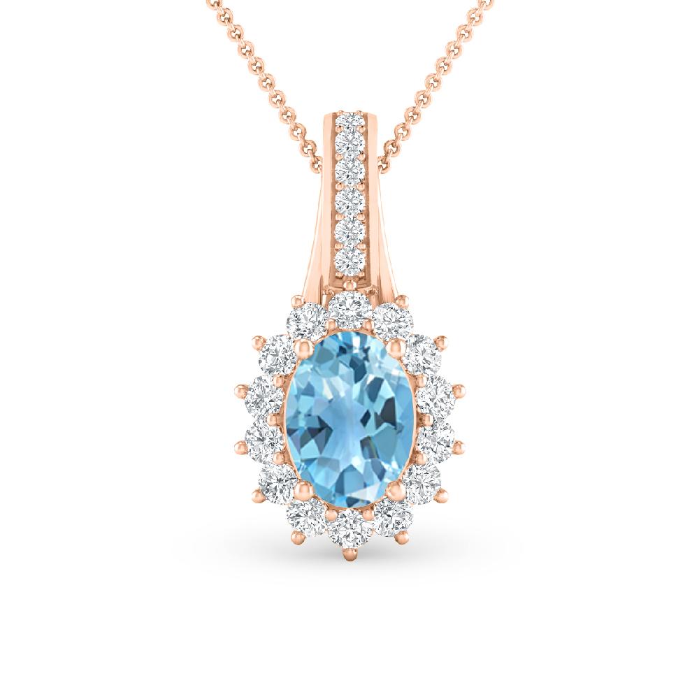 Rose Gold - Blue Topaz