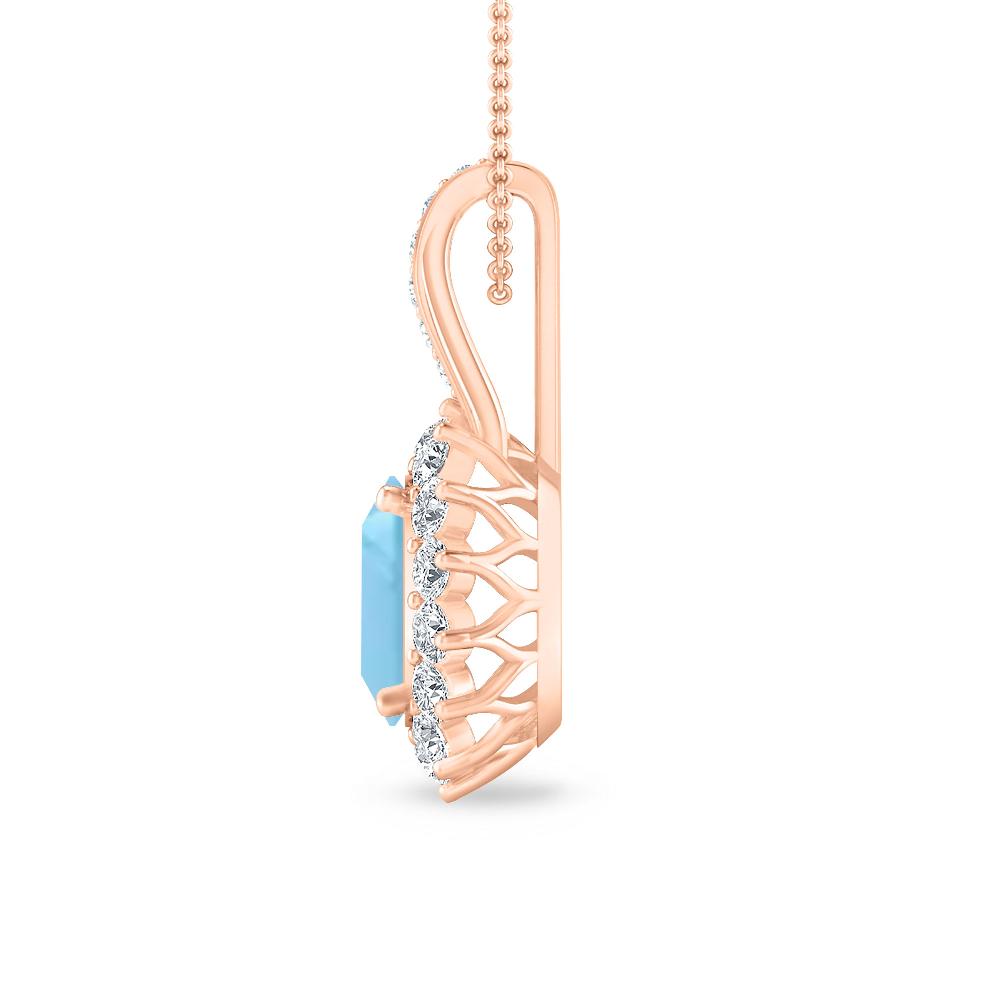 Rose Gold - Blue Topaz